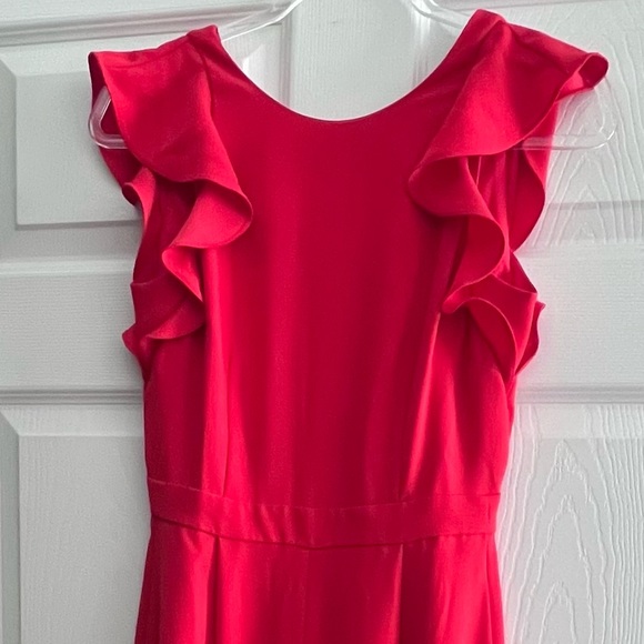 J. Crew | NWOT ✨ Bright Red Crepe 365 Sleeveless Ruffle Wide Leg Jumpsuit - Picture 12 of 13